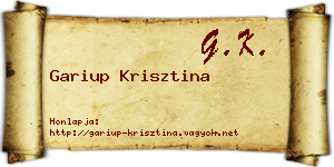 Gariup Krisztina névjegykártya