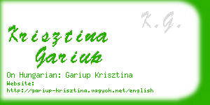 krisztina gariup business card